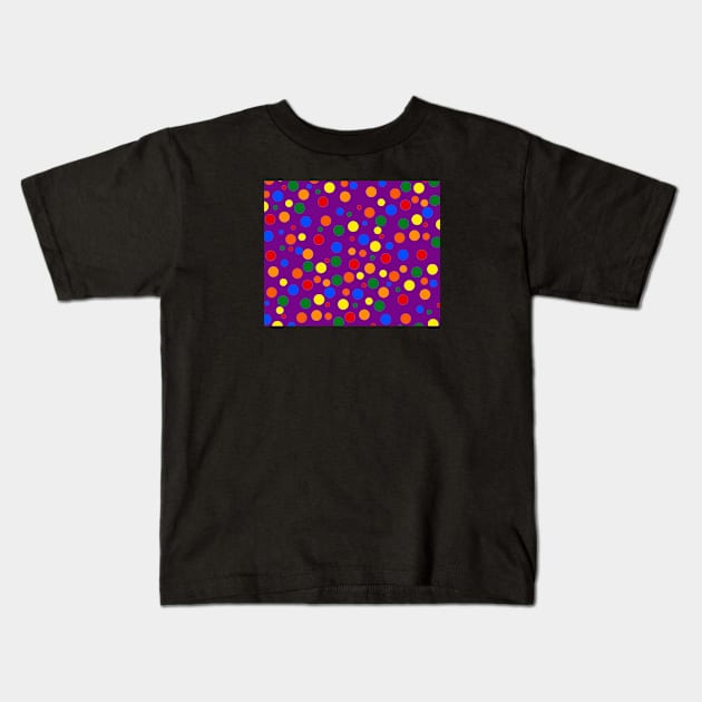 Gay Pride Simple Floating Varied Dots Pattern Kids T-Shirt by VernenInk